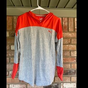 Puma pink salmon hoodie tee